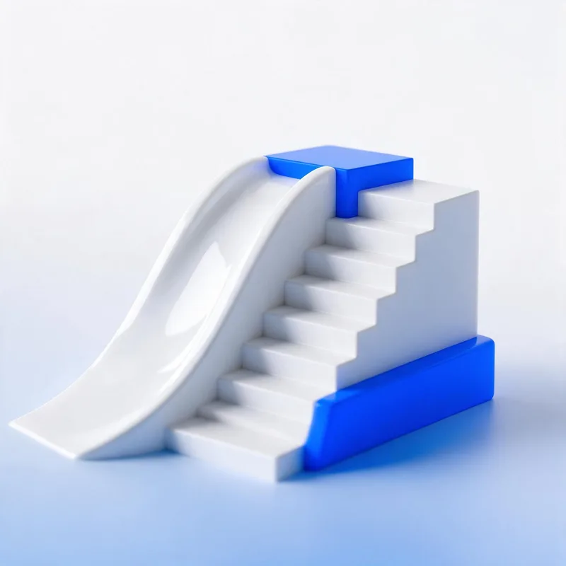 Rampe et escalier menant au même niveau, métaphore de l'accessibilité d'un site web B2B
