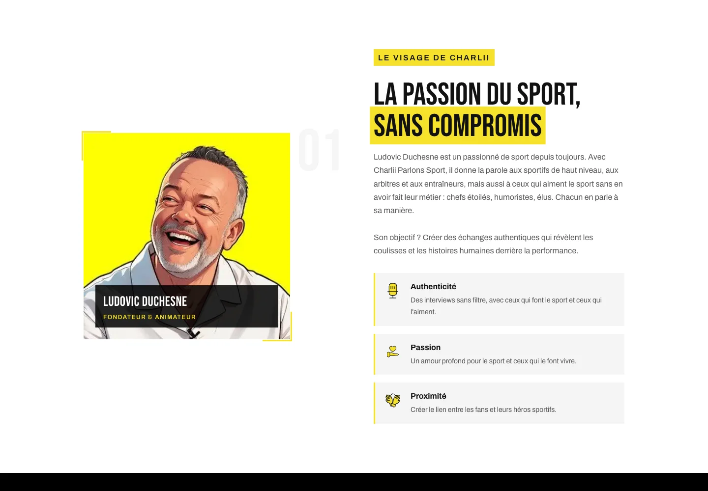 Charlii Parlons Sport, section 1 du site