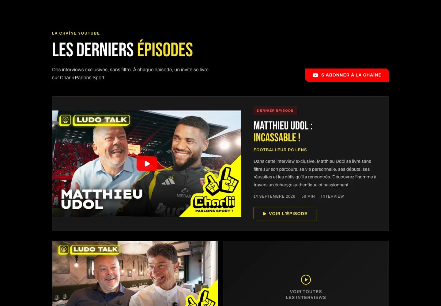 Charlii Parlons Sport, section 3 du site