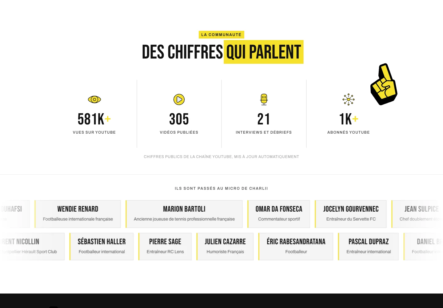 Charlii Parlons Sport, section 4 du site