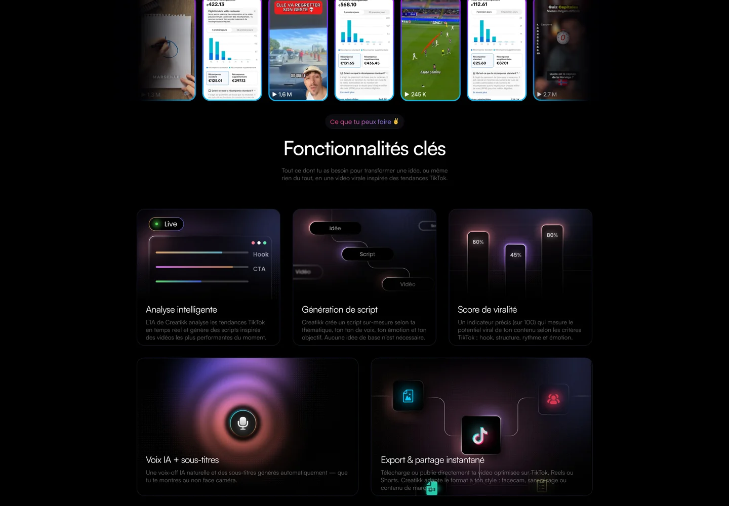 Creatikk, section 2 du site