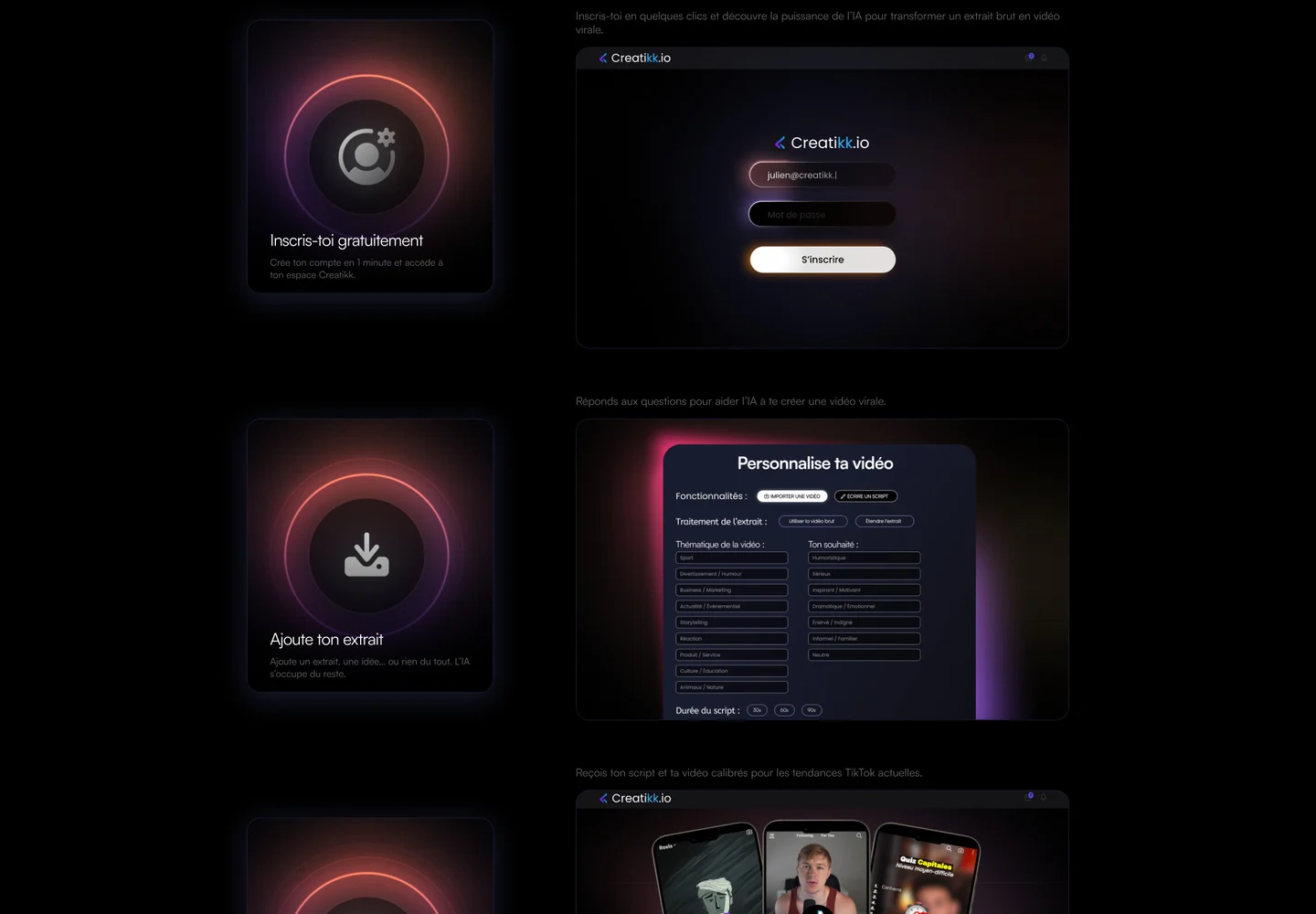Creatikk, section 3 du site