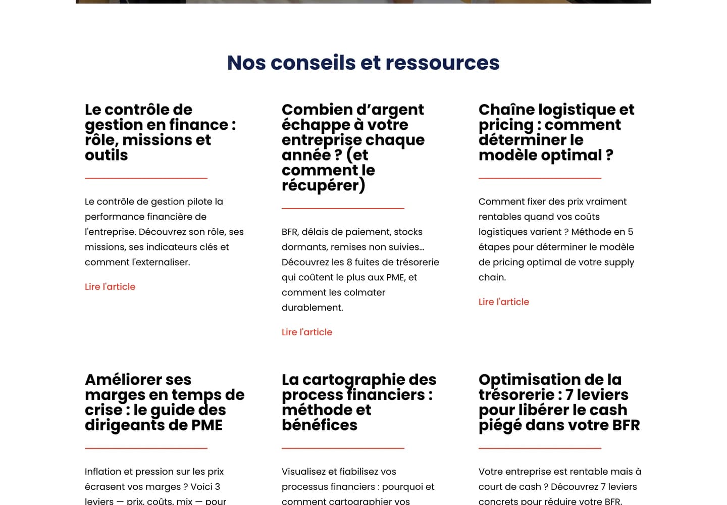 Finopia, section 3 du site