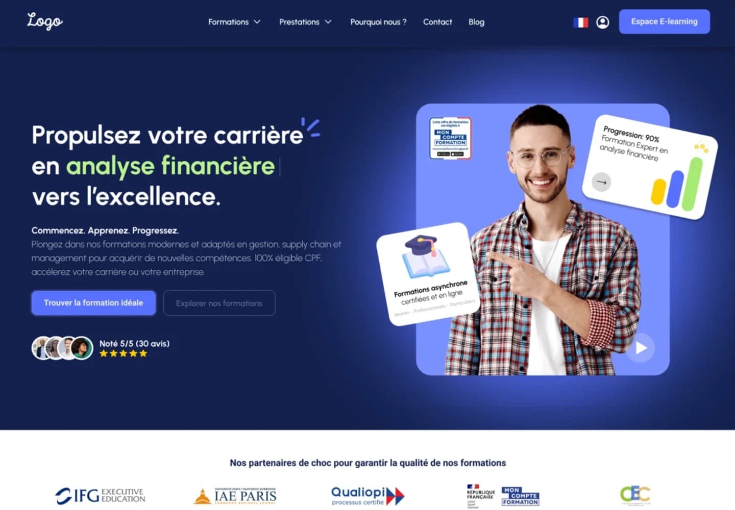 Finopia Academy, section 1 du site