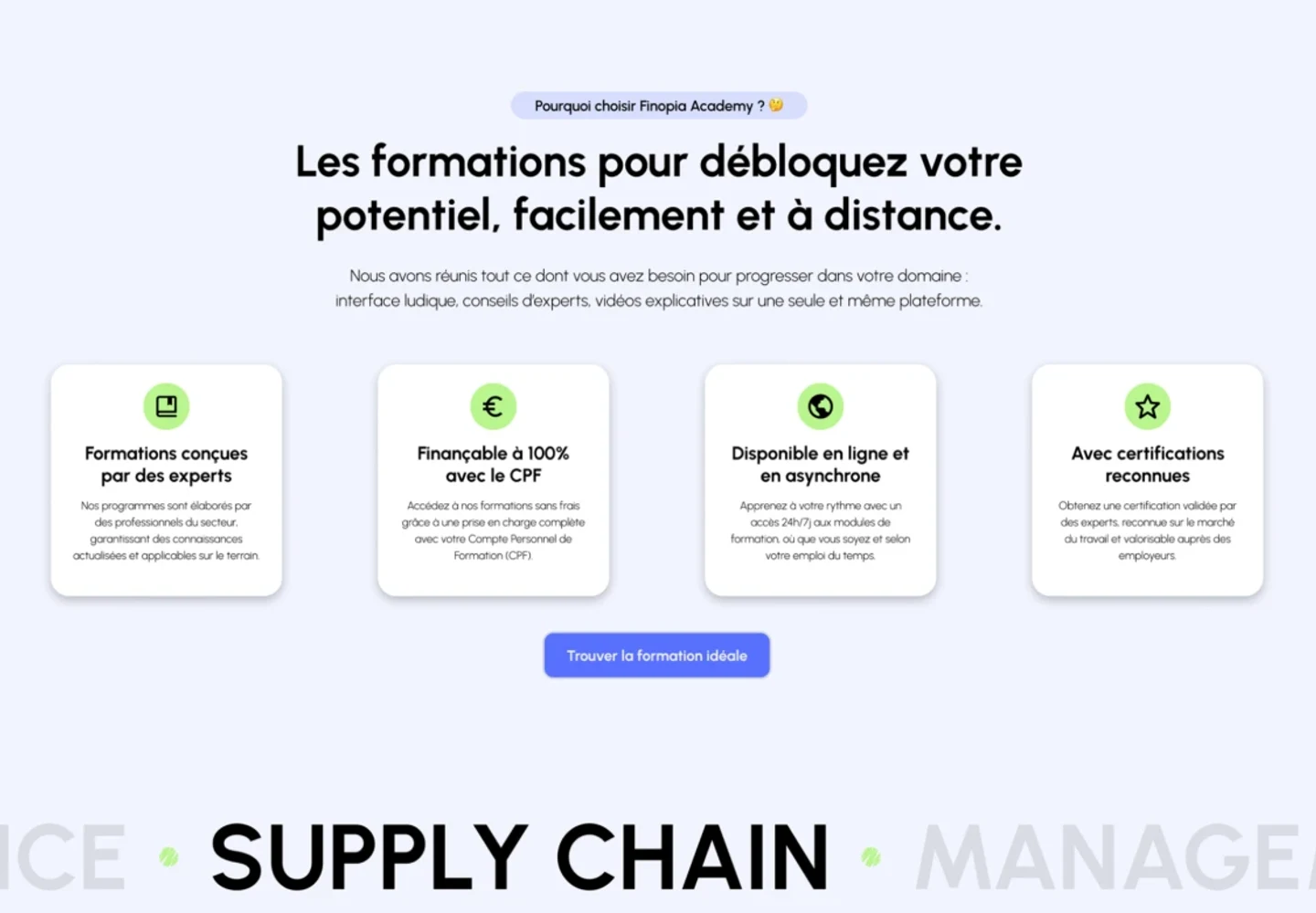 Finopia Academy, section 2 du site