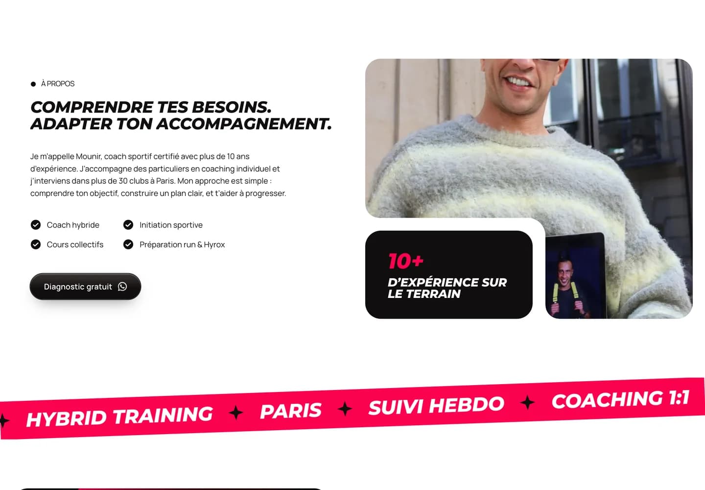 Fitness Performances, section 1 du site