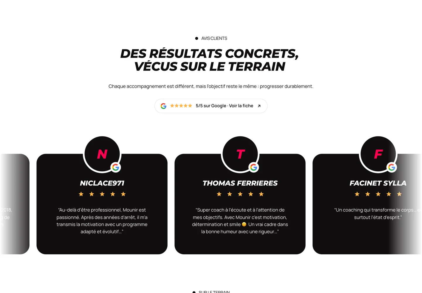 Fitness Performances, section 4 du site