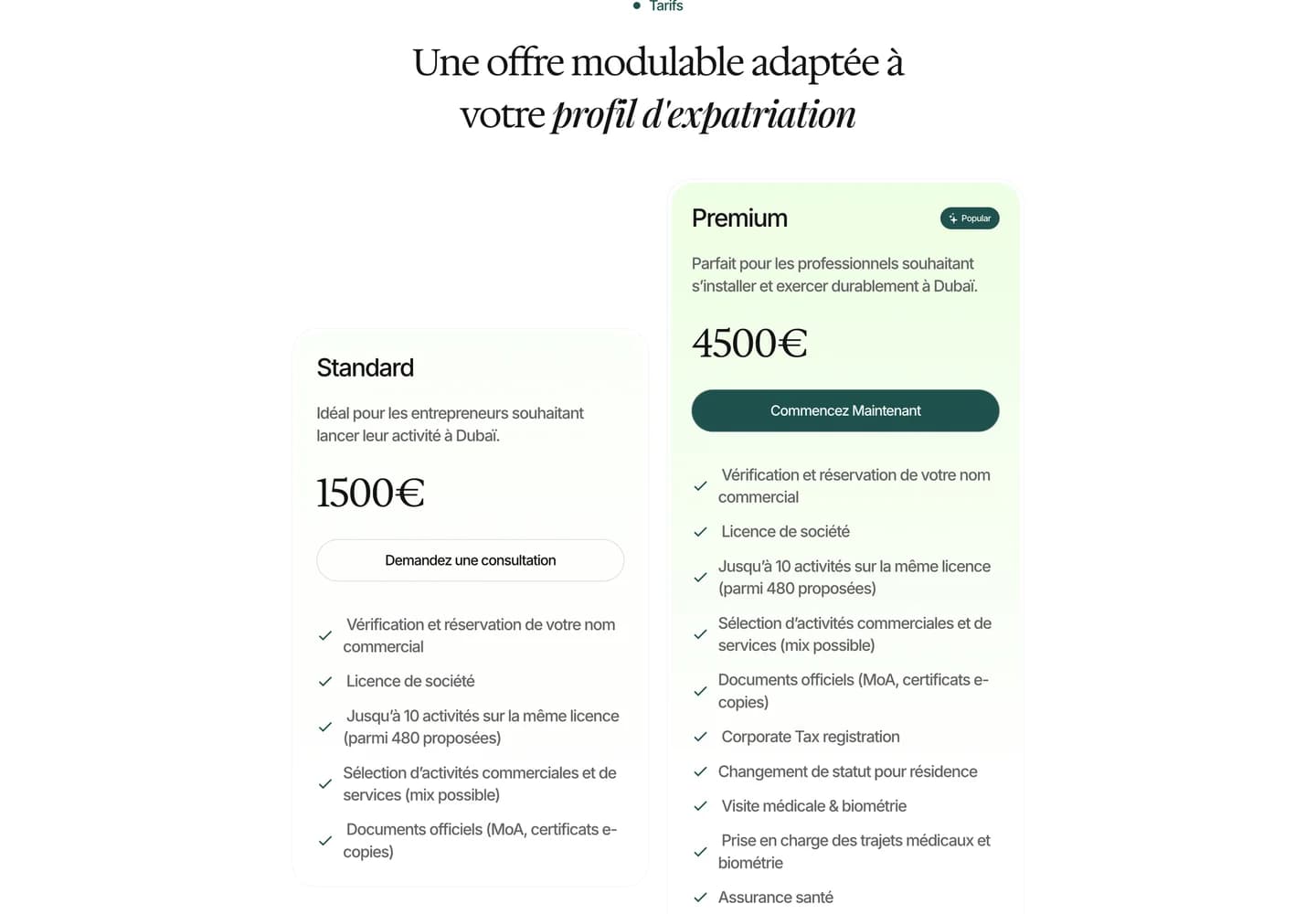 France Dubai, section 4 du site