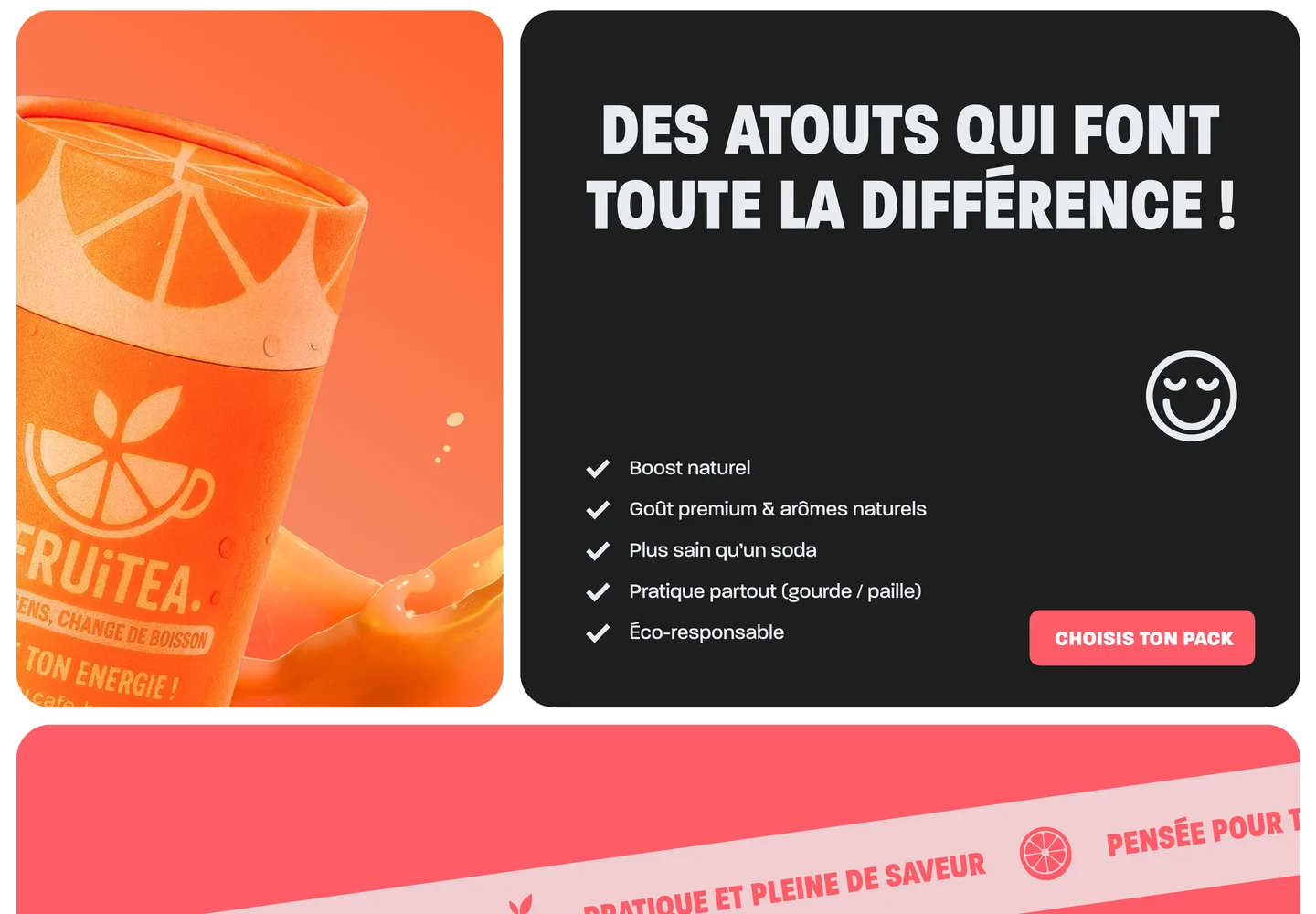Infruitea, section 1 du site