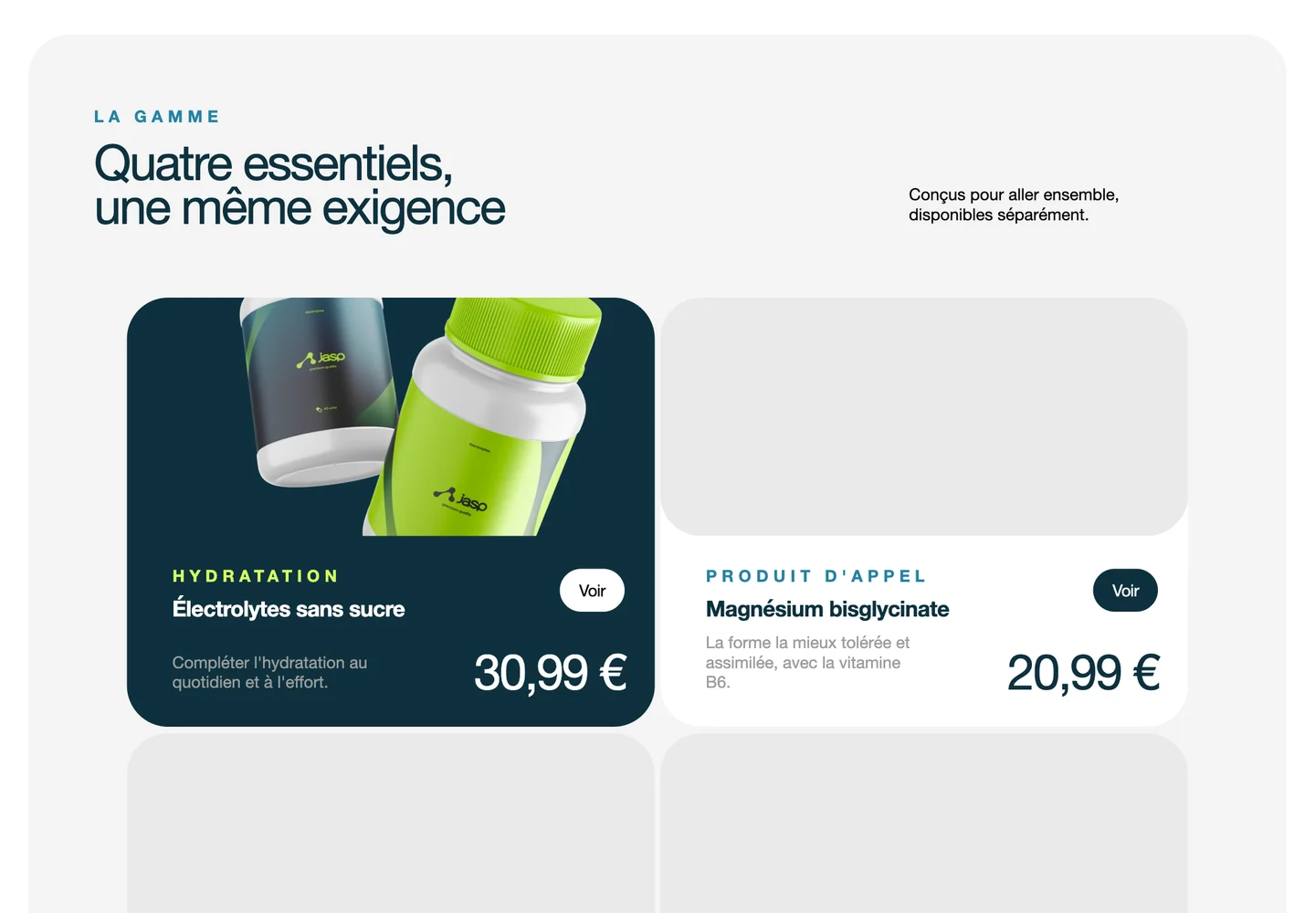 JASP, section 2 du site
