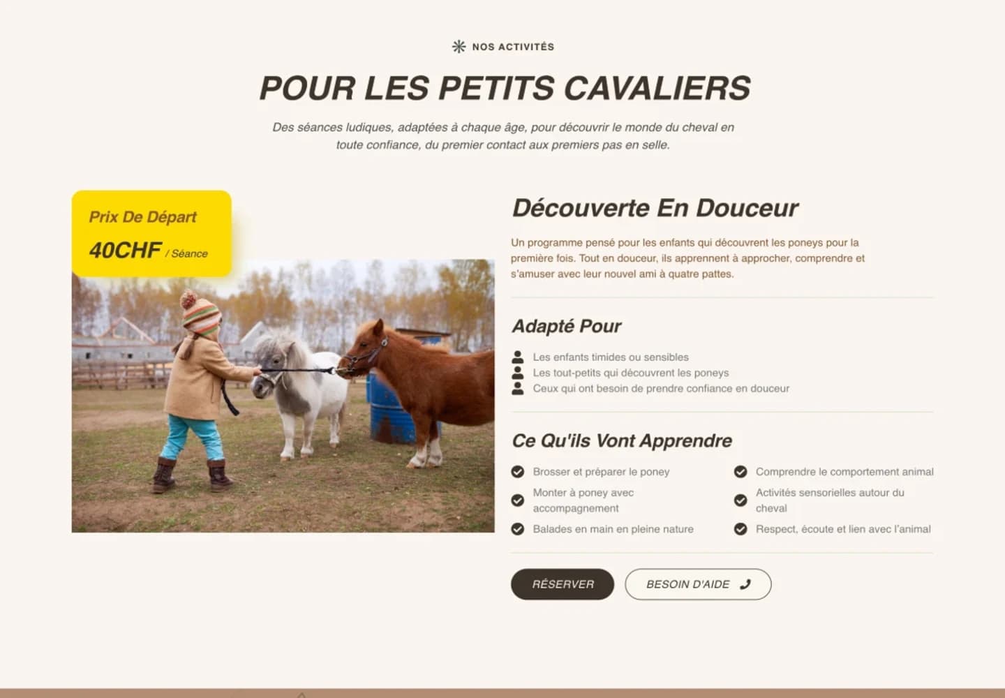Les Petits Sabots, section 2 du site