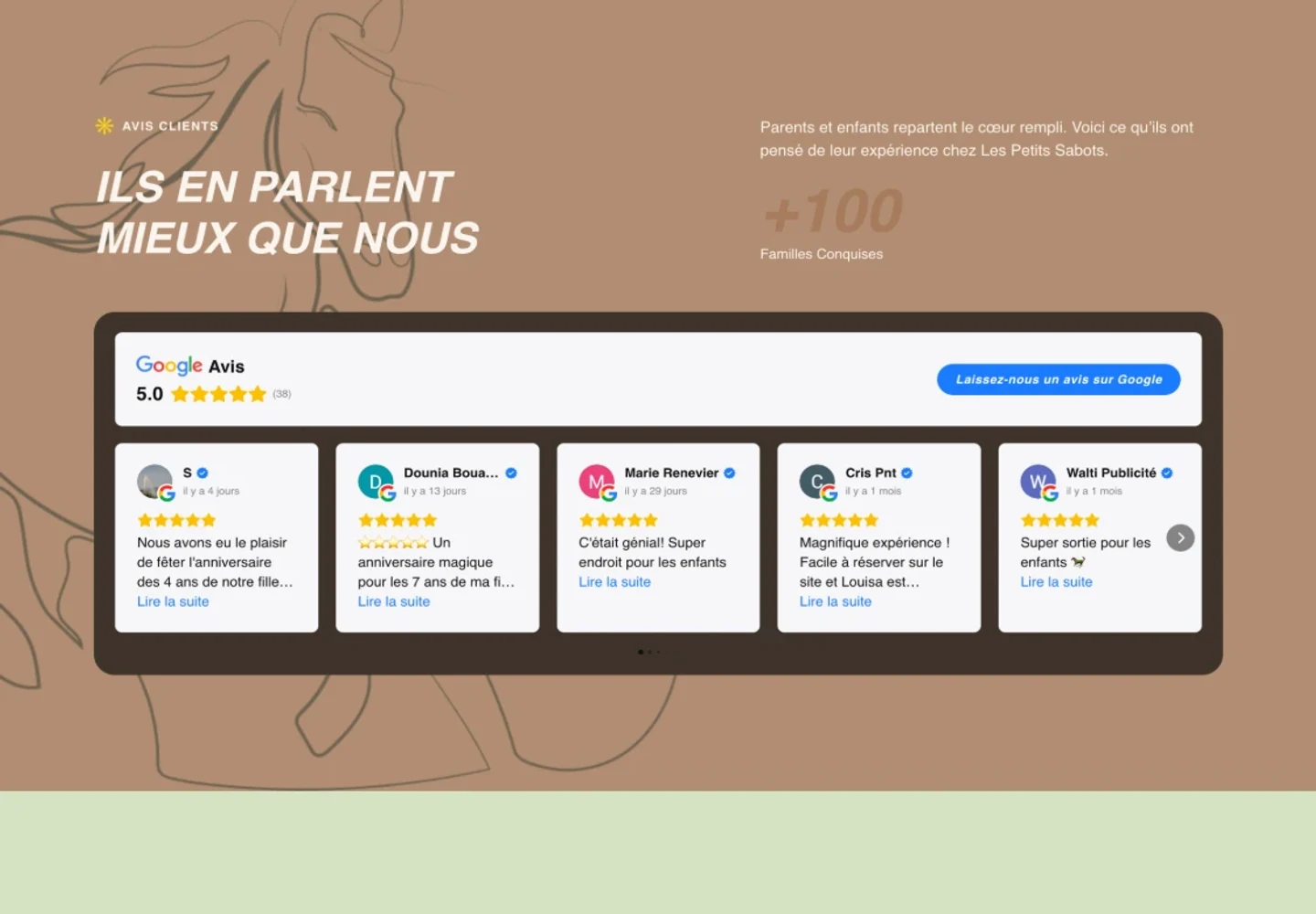 Les Petits Sabots, section 3 du site