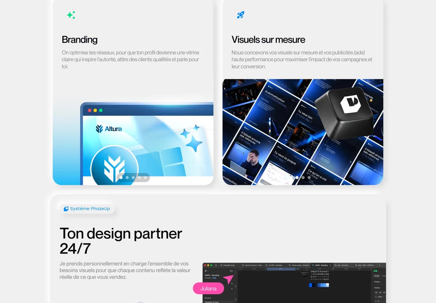 Phaze Me, section 1 du site