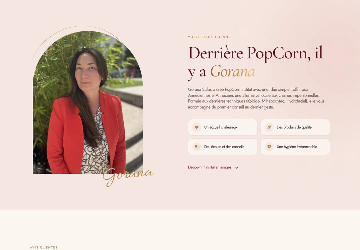 PopCorn Institut, section 3 du site