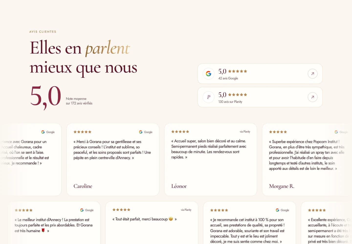 PopCorn Institut, section 4 du site