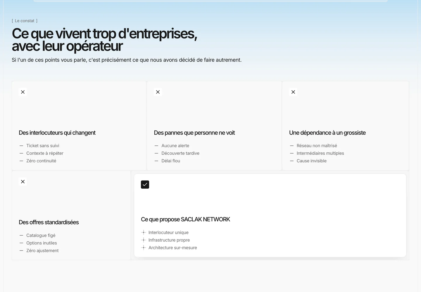 SACLAK NETWORK, section 1 du site