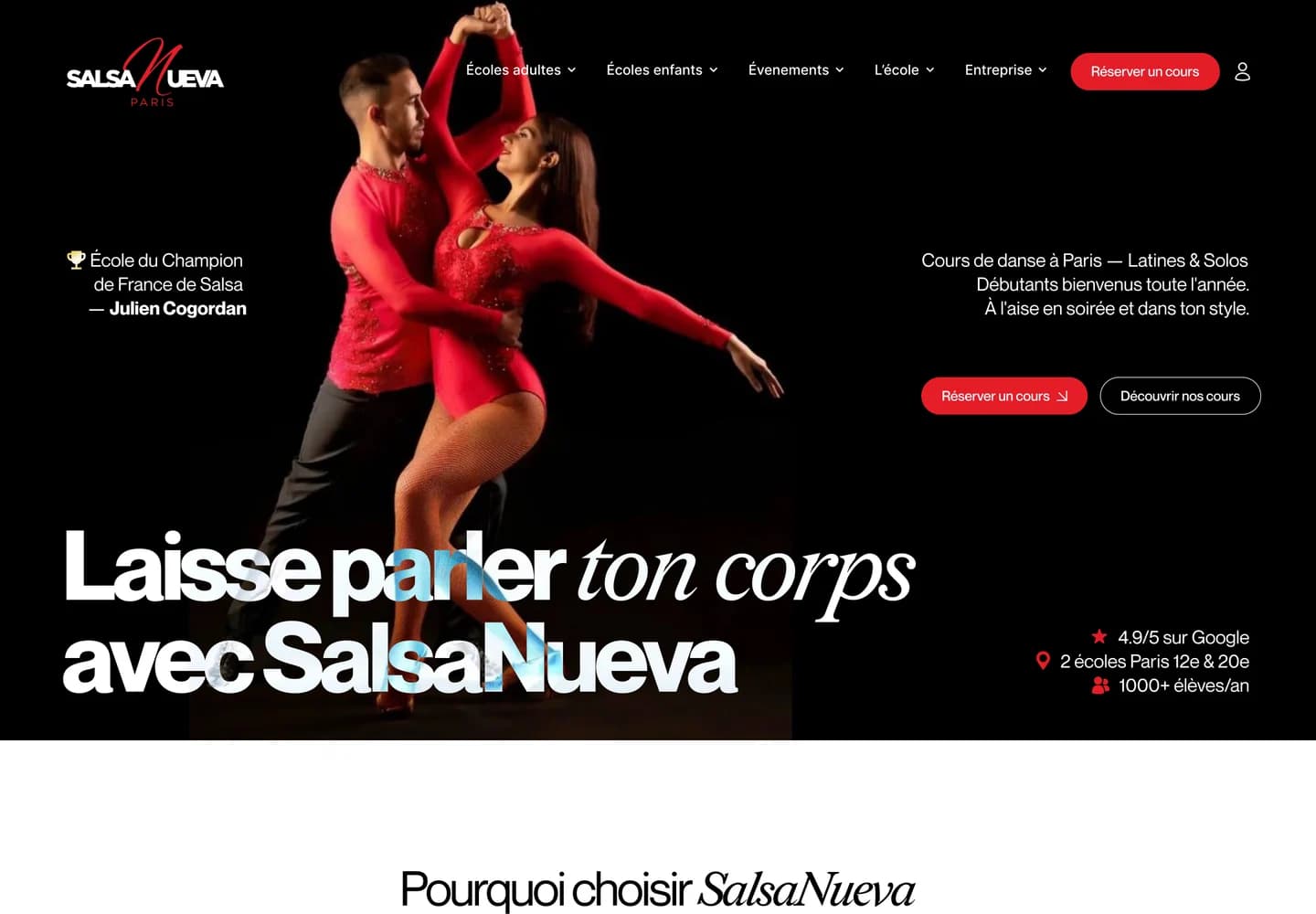 Salsa Nueva, section 1 du site