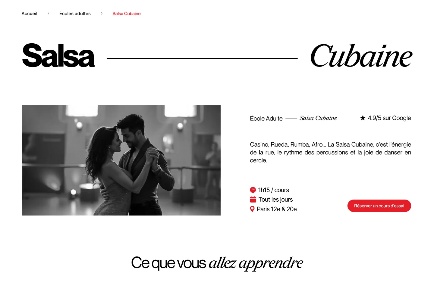 Salsa Nueva, section 4 du site