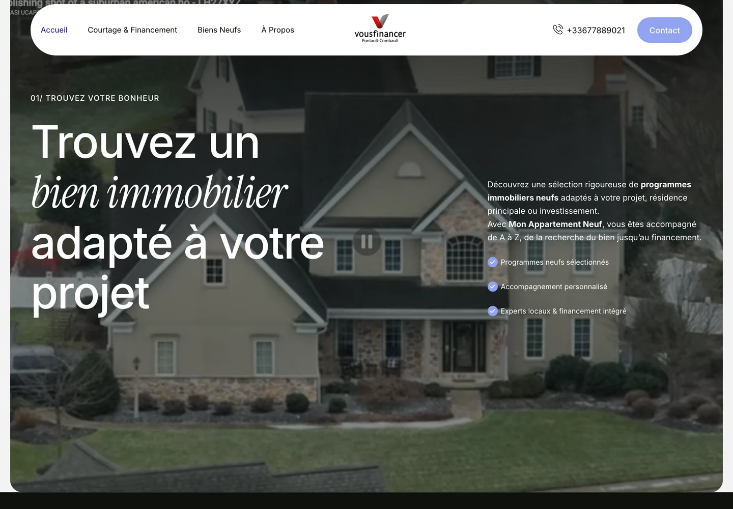 VousFinancer, section 1 du site